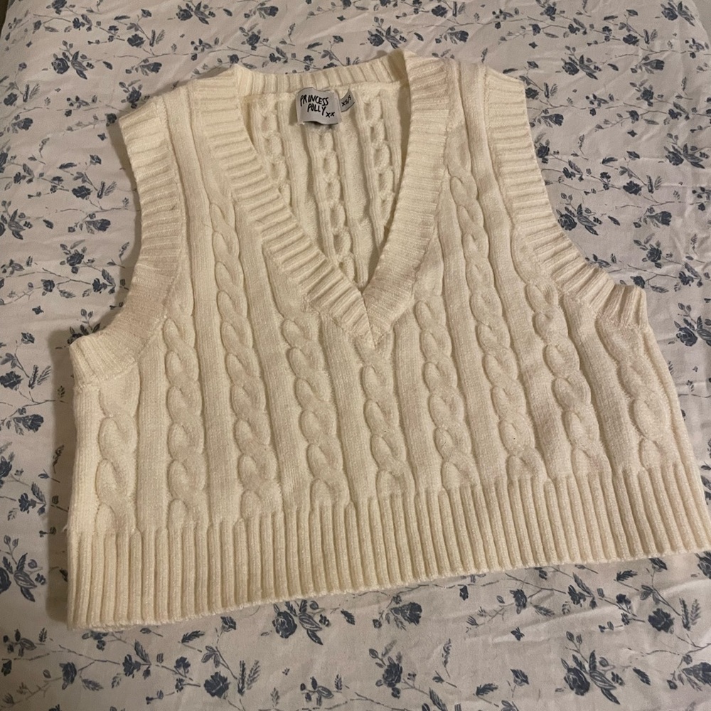 Princess Polly Cream Knit Vest